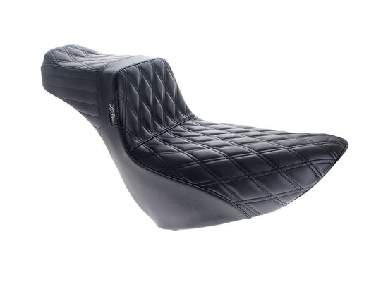 TailWhip Daddy Long Legs Dual Seat with Black Double Diamond Stitch - Extended Reach. Fits Sport Glide & Low Rider 2018up & Low Rider S 2020up.