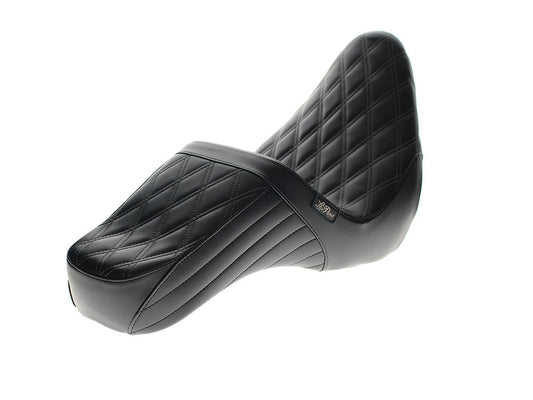 TailWhip Up Front Reduced Reach Dual Seat with Black Double Diamond Stitch. Fits Sport Glide & Low Rider 2018up & Low Rider S 2020up.