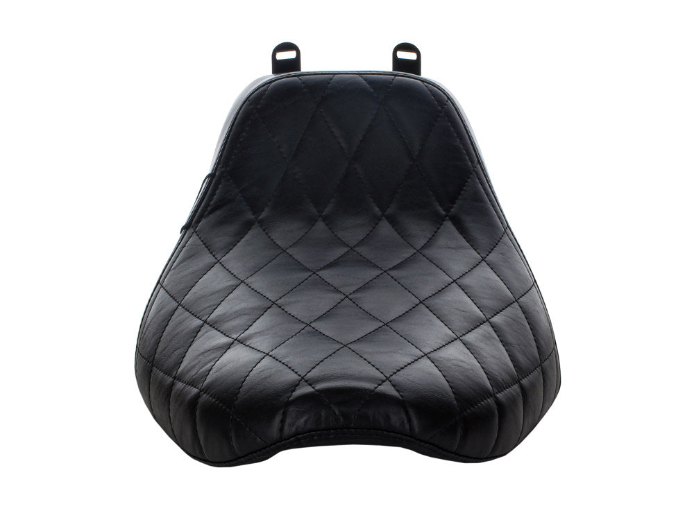 Bare Bones Solo Seat with Black Diamond Stitch. Fits Softail Deluxe 2018-2020 & Heritage Classic 2018up
