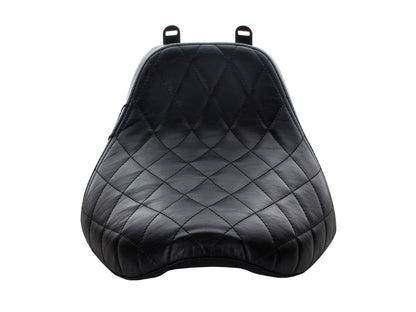 Bare Bones Solo Seat with Black Diamond Stitch. Fits Softail Deluxe 2018-2020 & Heritage Classic 2018up