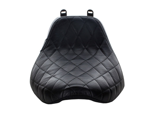 Bare Bones Solo Seat with Black Diamond Stitch. Fits Softail Deluxe 2018-2020 & Heritage Classic 2018up
