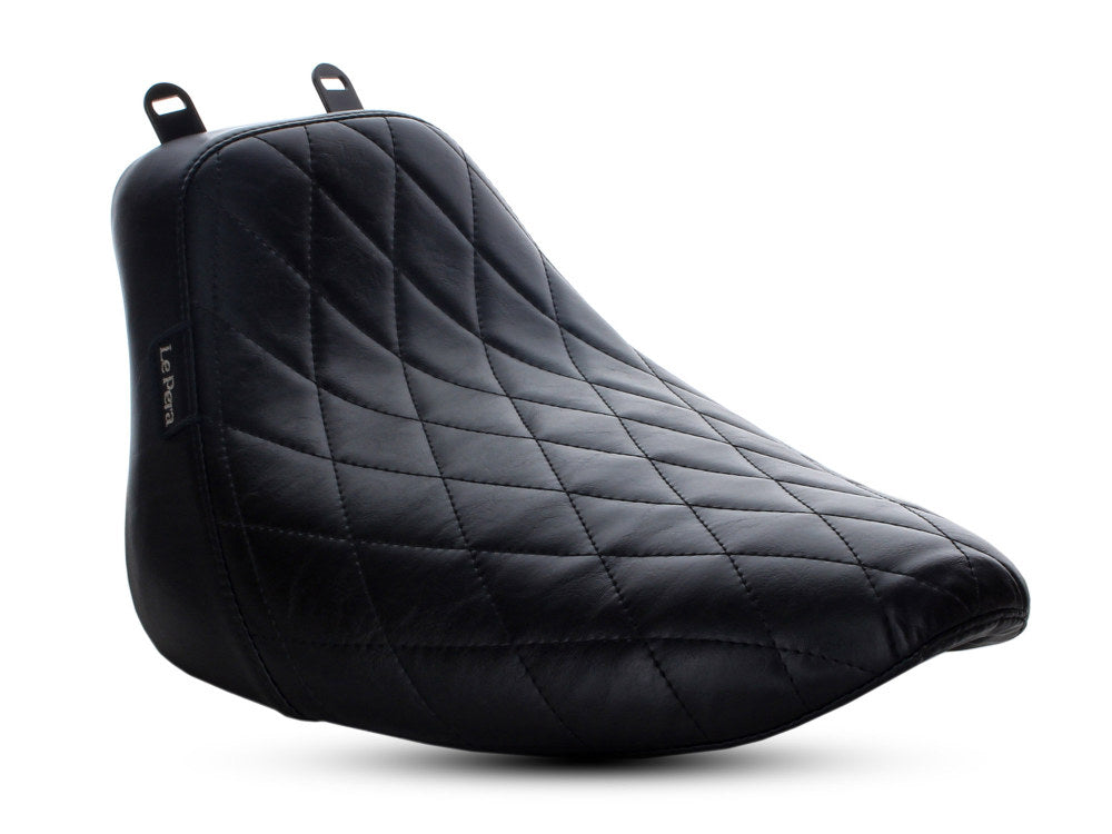 Bare Bones Solo Seat with Black Diamond Stitch. Fits Softail Deluxe 2018-2020 & Heritage Classic 2018up