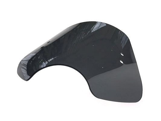 The Shooter Black Smoke Handlebar Mount Windshield. 14in. High x 19in. Wide.