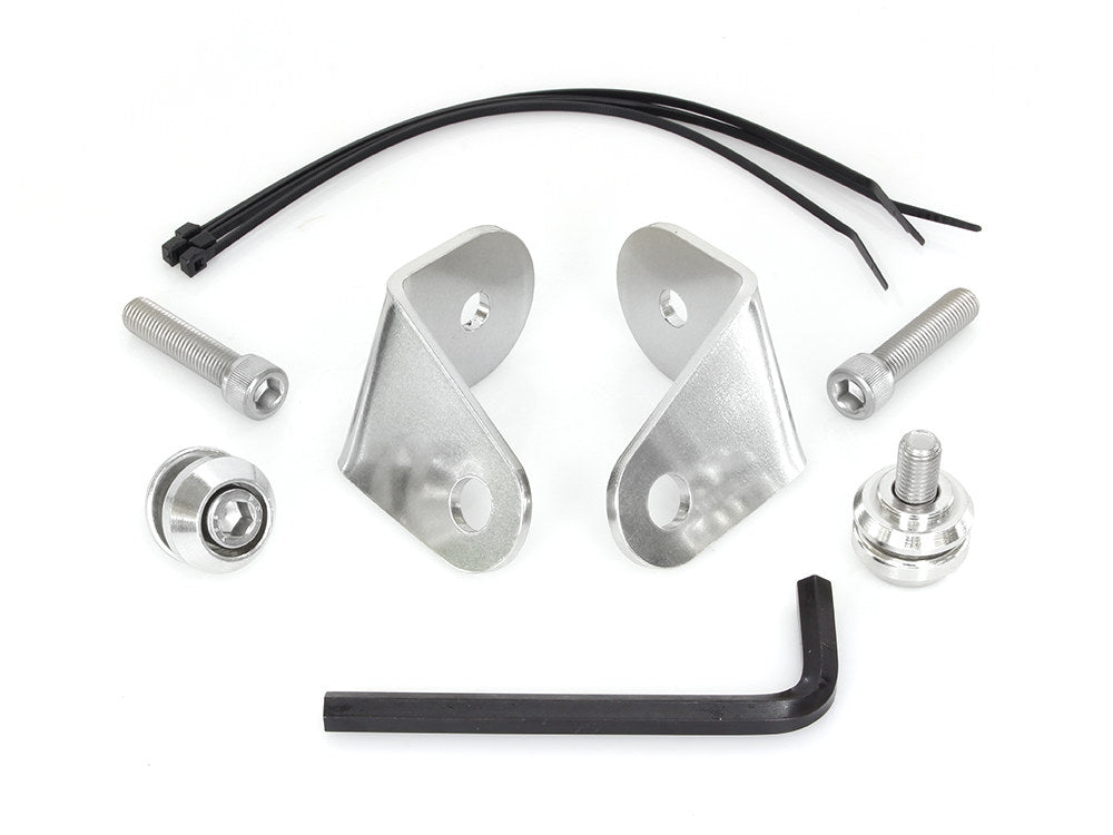 Front Turn Signal Relocation Brackets. Fits FL Softail 1986-2017 With Spotlight Bar, with Batwing Fairing.