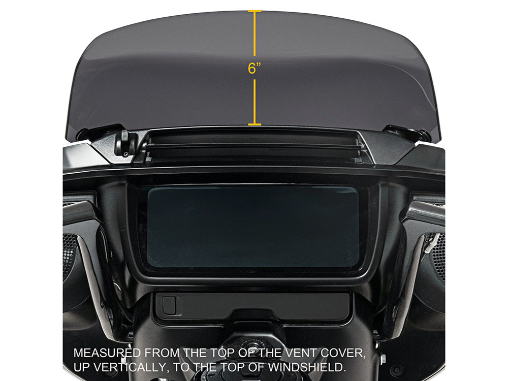 6in. Spoiler Windshield - Dark Smoke. Fits CVO Street Glide 2023up & Street Glide 2024up