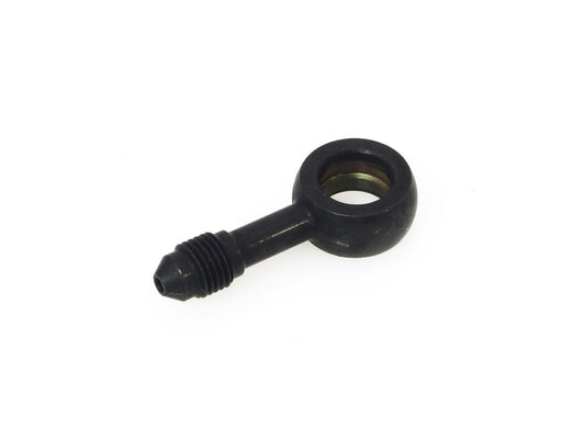Black True 12mm ID, 180 Degree Straight Banjo - Male #3 End.