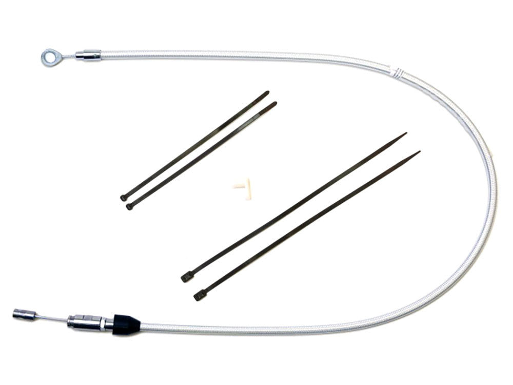 50in. Quick Connect Upper Clutch Cable - Sterling Chromite. Fits Softail 2018-2024 & Most Touring 2021-2024