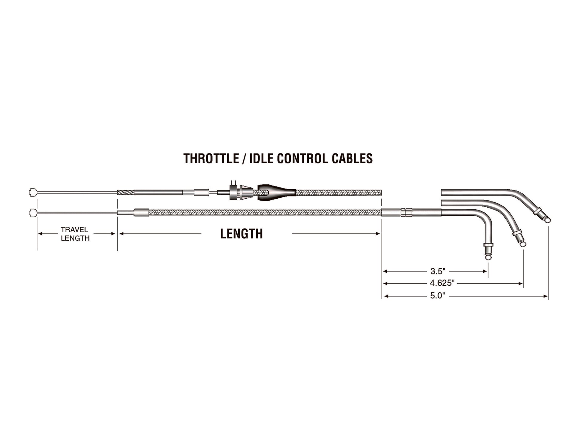41-1/2in. Idle Cable - Sterling Chromite. Fits Big Twin 1990-1995.