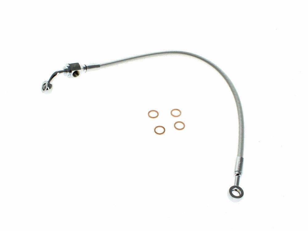 Rear Brake Line - Sterling Chromite. Fits Dyna 1991-1999