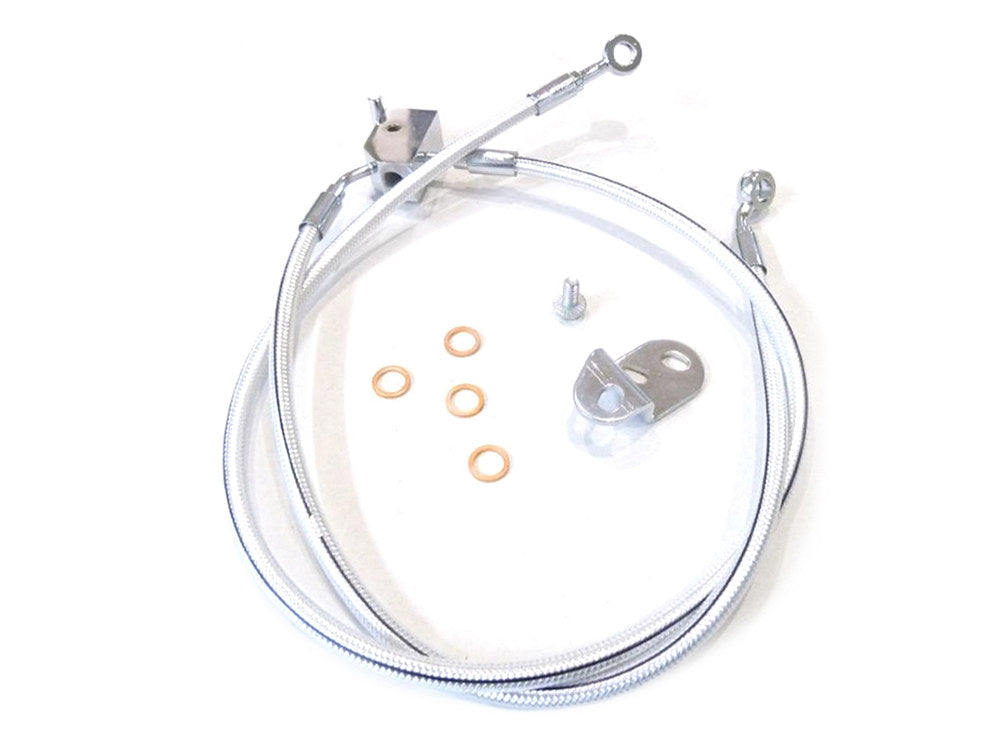 Rear Brake Line - Sterling Chromite. Fits FX Softail 2006 Models with 200 Tyre