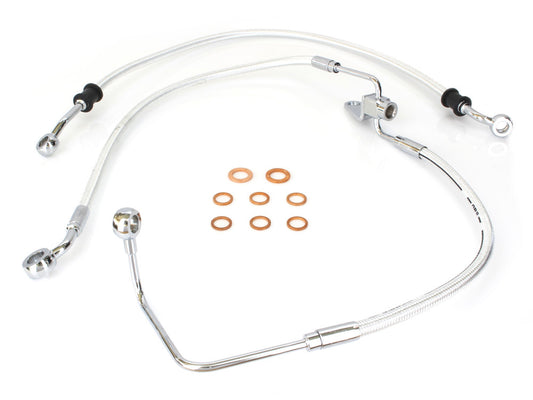 Rear Brake Line - Sterling Chromite. Fits Softail 2011-2017 with ABS.