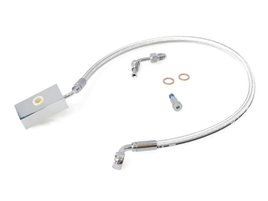 +6in. Length Lower Front Brake Line - Sterling Chromite. Fits Softail 2018up