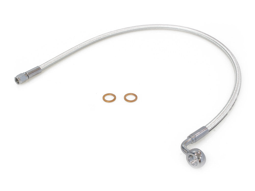 24in. Upper Front Brake Line with 12mm x 90 Degree Banjo - Sterling Chromite.