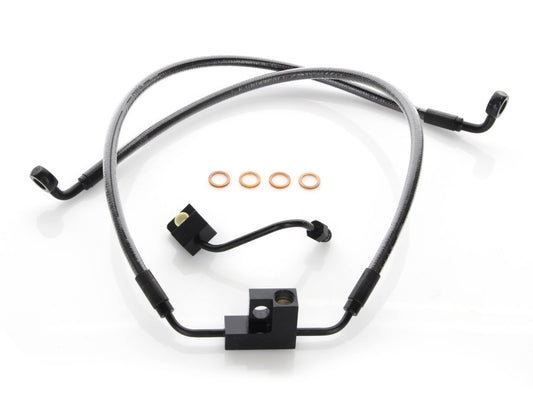 Stock Length Lower Front Brake Line - Black Pearl. Fits Dyna Fat Bob 2012-2017 & Dyna Low Rider 2014-2017 & Low Rider S 2016-2017