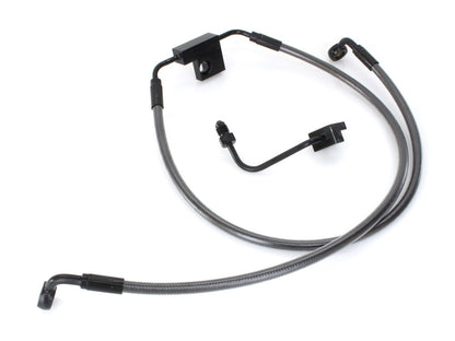 +2in. Over Length Lower Front Brake Line - Black Pearl. Fits Dyna Fat Bob 2012-2017 & Dyna Low Rider 2014-2017