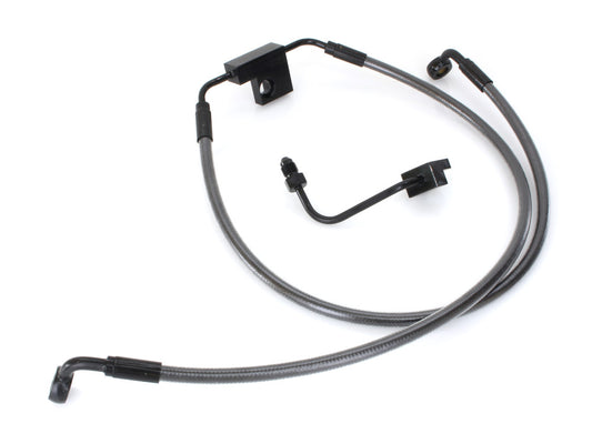 +2in. Over Length Lower Front Brake Line - Black Pearl. Fits Dyna Fat Bob 2012-2017 & Dyna Low Rider 2014-2017