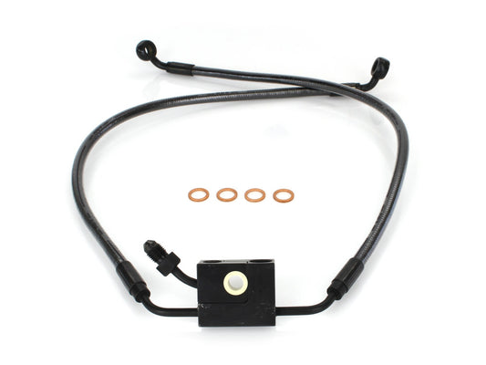 Stock Length Lower Brake Line - Black Pearl. Fits Fat Bob 2018-2024, Low Rider 'S' 2020up, FXDRS 2019-2020 & XL1200CX 2016-2021