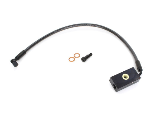 Stock Length Lower Front Brake Line - Black Pearl. Fits Softail 2018up