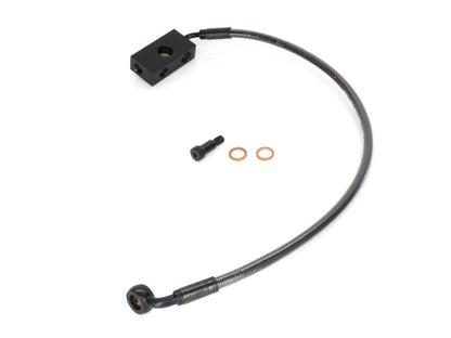 Stock Length Lower Front Brake Line - Black Pearl. Fits Softail 2018up