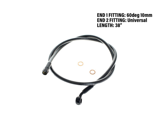 38in. Upper Front Brake Line with 10mm x 35 Degree Banjo - Black Pearl.