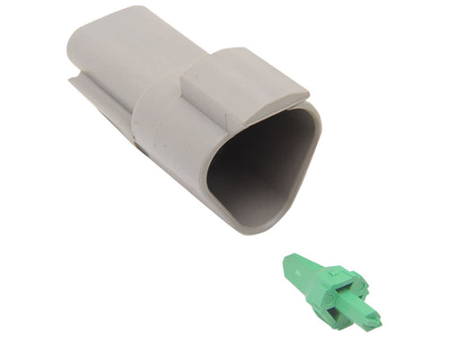 3-Wire Deutsch Receptacle with Wedgelock - Grey