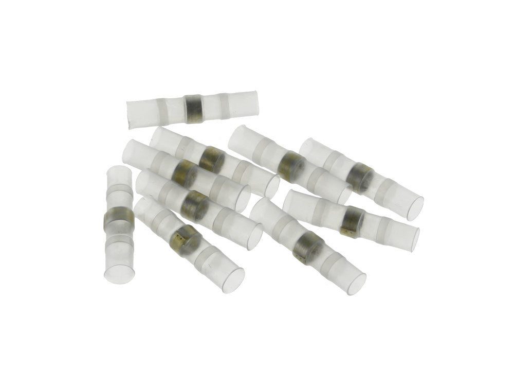Heat Shrinkable Butt Splice with Low Temperature Solder - Pack of 10. Fits #12-#10 Gauge Wire.
