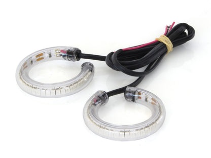 360 degrees Front Turn Signal with Clear Lens. Fits Street 500 2015-2020 with 37mm Fork Tubes.