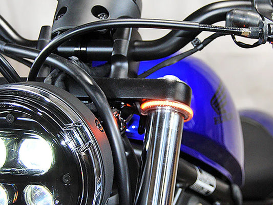 360 degrees Front Turn Signal with Clear Lens. Fits Honda CMX / Rebel 500cc 2017up