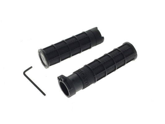 Replacement Rubbers for Hart-Luck Full Waffle Lock-On Handgrips - Black. Fits H-D with Throttle Cable.