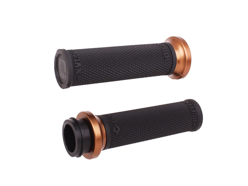 Ruffian Lock-On Handgrips - Black/Bronze. Fits Big Twin 2008-2024 with Throttle-by-Wire