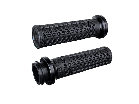 Vans Signature Lock-On Handgrips - Black/Black. Fits Indian Touring 2018up.