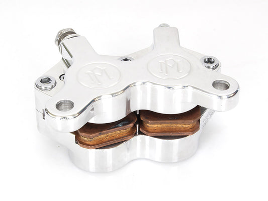 Universal 4 Piston Caliper - Polished. Fits H-D with 11.5in. Disc Rotor.