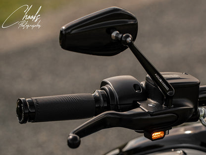 Contour Handgrips - Black. Fits Big Twin 2008-2024 with Throttle-by-Wire