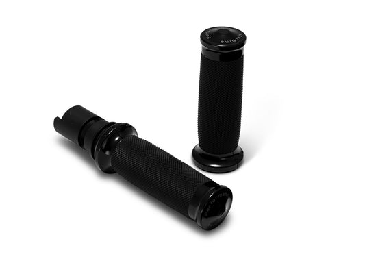 Contour Handgrips - Black. Fits CVO Touring 2023up, Street Glide & Road Glide 2024up, Touring 2025up & Softail 2025up