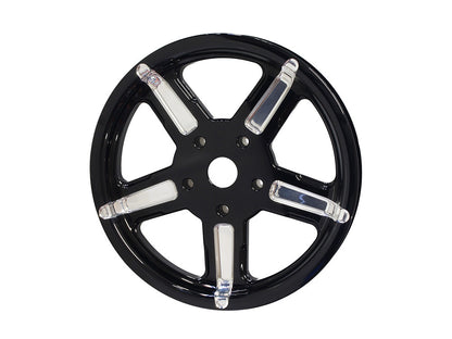 66 Tooth x 1in. wide Formula Pulley - Black Contrast Cut Platinum.