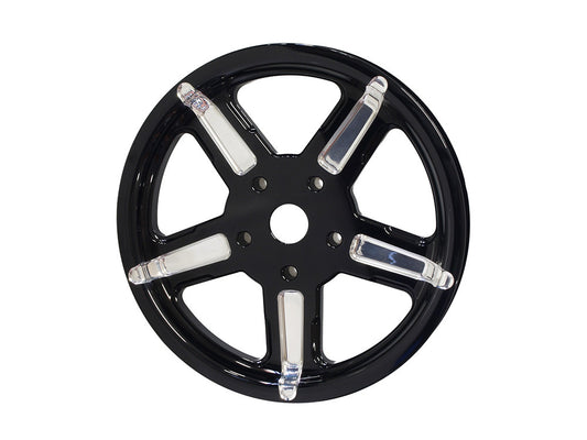 66 Tooth x 1in. wide Formula Pulley - Black Contrast Cut Platinum.