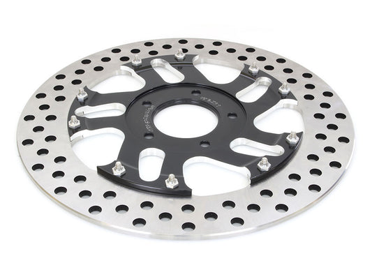 11.5in. Left Hand Front Rival Disc Rotor - Black Contrast Cut Platinum. Fits H-D 1984up with 11-1/2in. Disc Rotor(s).