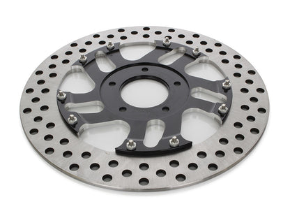 11.5in. Right Hand Front Rival Disc Rotor - Black Contrast Cut Platinum. Fits H-D 1984up with 11-1/2in. Disc Rotor(s).