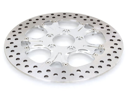 11.8in. Left Hand Front & Right Hand Front Gasser & Luxe Disc Rotor - Chrome. Fits Softail 2015up, Touring 2008up, Dyna 2006-2017 & Sportster 2014-2021