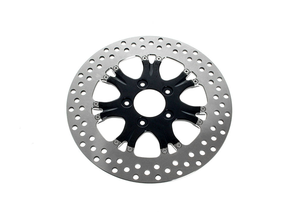 11.8in. Left Hand Front & Right Hand Front Heathen & Paramount Disc Rotor - Black Anodized. Fits Softail 2015up, Touring 2008up, Dyna 2006-2017 & Sportster 2014-2021