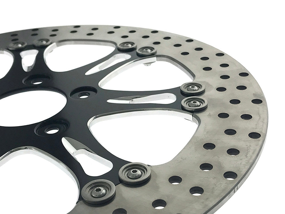 13in. Left Hand Front & Right Hand Front Heathen & Paramount Disc Rotor - Black Contrast Cut Platinum.