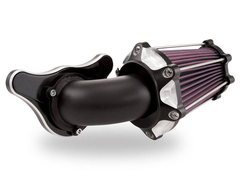 FastAir Air Cleaner Kit - Black Contrast Cut. Fits Big Twin 1993-2017 with CV Carb or Cable Operated Delphi EFI