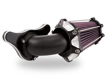 FastAir Air Cleaner Kit - Black Contrast Cut. Fits Big Twin 1993-2017 with CV Carb or Cable Operated Delphi EFI