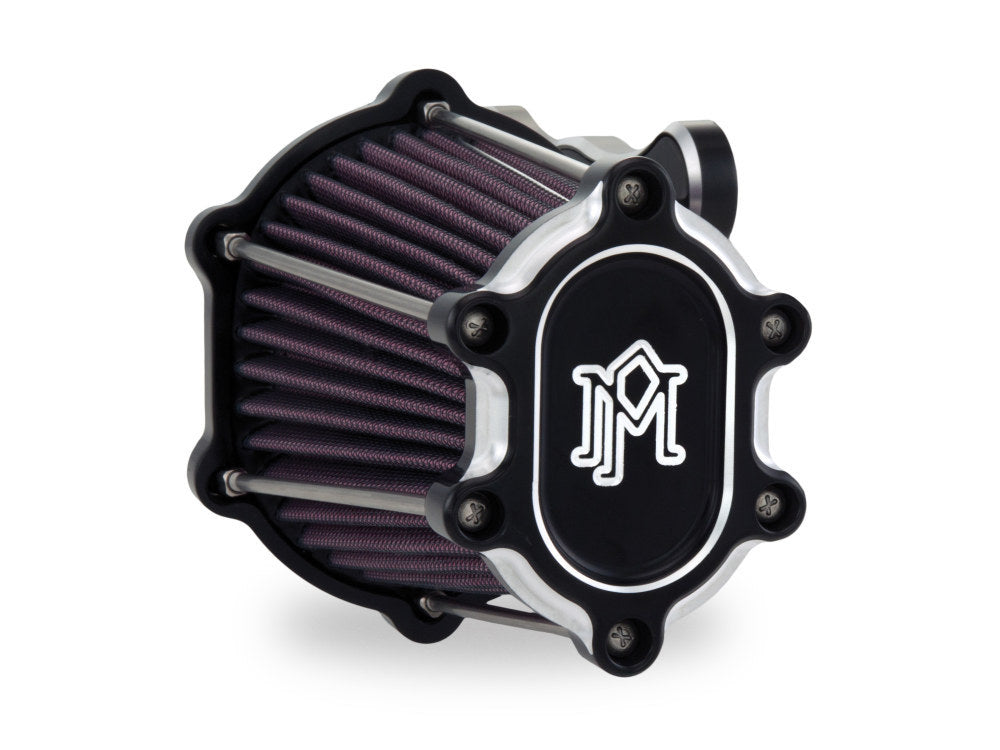 FastAir Air Cleaner Kit - Black Contrast Cut. Fits Big Twin 1993-2017 with CV Carb or Cable Operated Delphi EFI