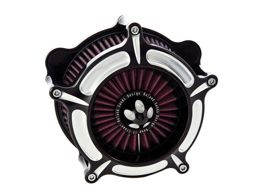 Turbine Air Cleaner Kit - Black Contrast Cut. Fits Touring 2017-2024 & Softail 2018-2024