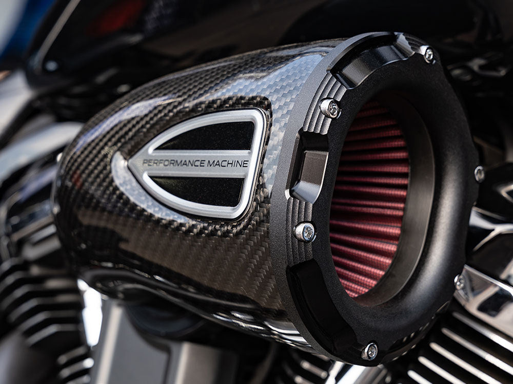 C4 Series Air Cleaner Kit - Carbon Fiber. Fits Touring 2008-2016, Softail 2016-2017, CVO Softail 2011-2017 & Dyna Low Rider S 2016-2017 with Throttle-by-Wire