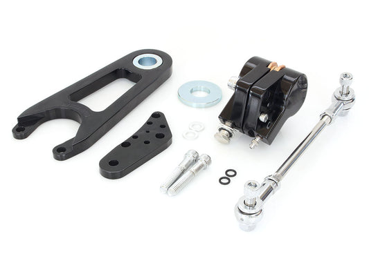 Left Hand or Right Hand Caliper & Mounting Bracket - Black Contrast Cut. Fits Custom Springer with 3/4in. Axle & 11.5in. Disc Rotor.