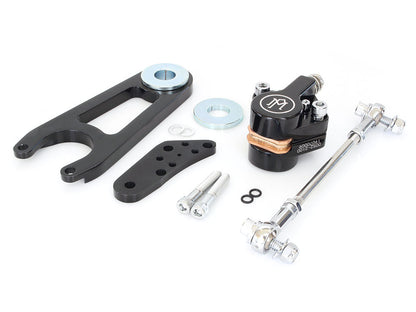Left Hand or Right Hand Caliper & Mounting Bracket - Black Contrast Cut. Fits Custom Springer with 3/4in. Axle & 11.5in. Disc Rotor.