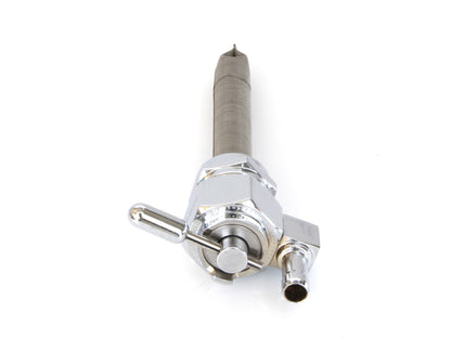 High-Flow Fuel Tap / Petcock with 22mm Thread, 5/16in. Downward Facing Fuel Outlet - Chrome. Fits Softail 1984-2006, Dyna 1991-2006, FXR 1982-1994, Touring 1988-2006, Sportster 1975-2006 & 4Spd Big Twin 1975-1986
