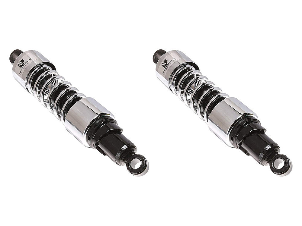 412 Series, 13.5in. Heavy Duty Spring Rate Shock Absorbers - Chrome. Fits Touring 1980-2005, Sportster 1979-2003 & FXR 1982-1994.